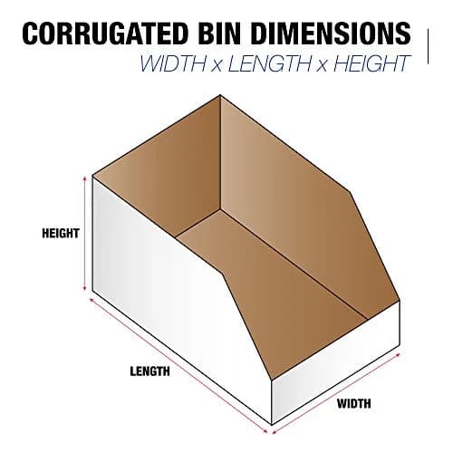 Tape Logic Open Top Bin Boxes 2" x 12" x 4 1/2" White Pack of 50 | Durable Corrugated Storage thumbnail 2