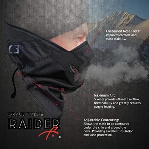 Grace Folly Half Face Mask for Cold Winter Weather | Versatile Snowboarding & Ski Gear (Many Colors) thumbnail 4