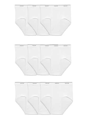 Fruit of the Loom Mens Tag-Free Cotton Briefs, 9 Pack - White, Large US | Full Coverage, Moisture Wicking Comfort thumbnail 1