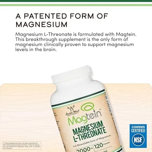Double Wood Supplements Magnesium L-Threonate 2,000mg Capsules | 120 Count (2.8 oz / 0.1 kg) thumbnail 5