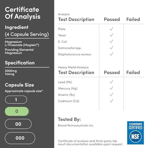 Double Wood Supplements Magnesium L-Threonate 2,000mg Capsules | 120 Count (2.8 oz / 0.1 kg) thumbnail 8