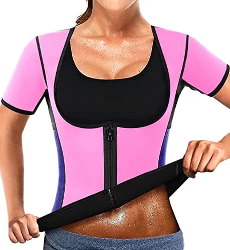 NonEcho Women Sauna Body Shaper Sweat Suit Sleeve Spa Cami Hot Neoprene Slimming Workout Vest Waist Trainer Top | Supports Fat Loss & Posture thumbnail 1