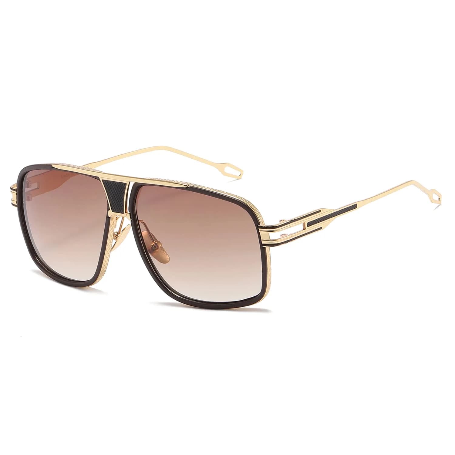 AEVOGUE Oversized Shield Sunglasses AE0336 | Retro Alloy Frame, 62mm Gradient UV Protection Lenses - main product image