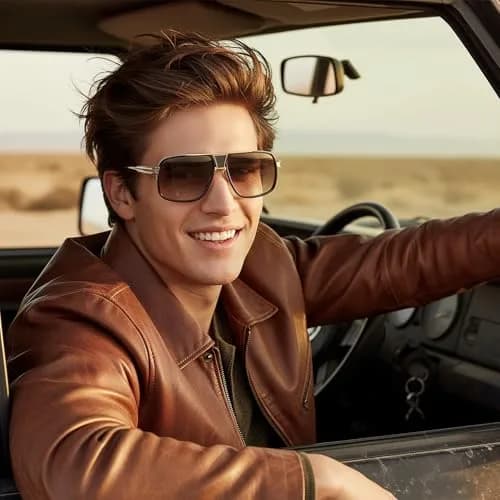 AEVOGUE Oversized Shield Sunglasses AE0336 | Retro Alloy Frame, 62mm Gradient UV Protection Lenses thumbnail 3