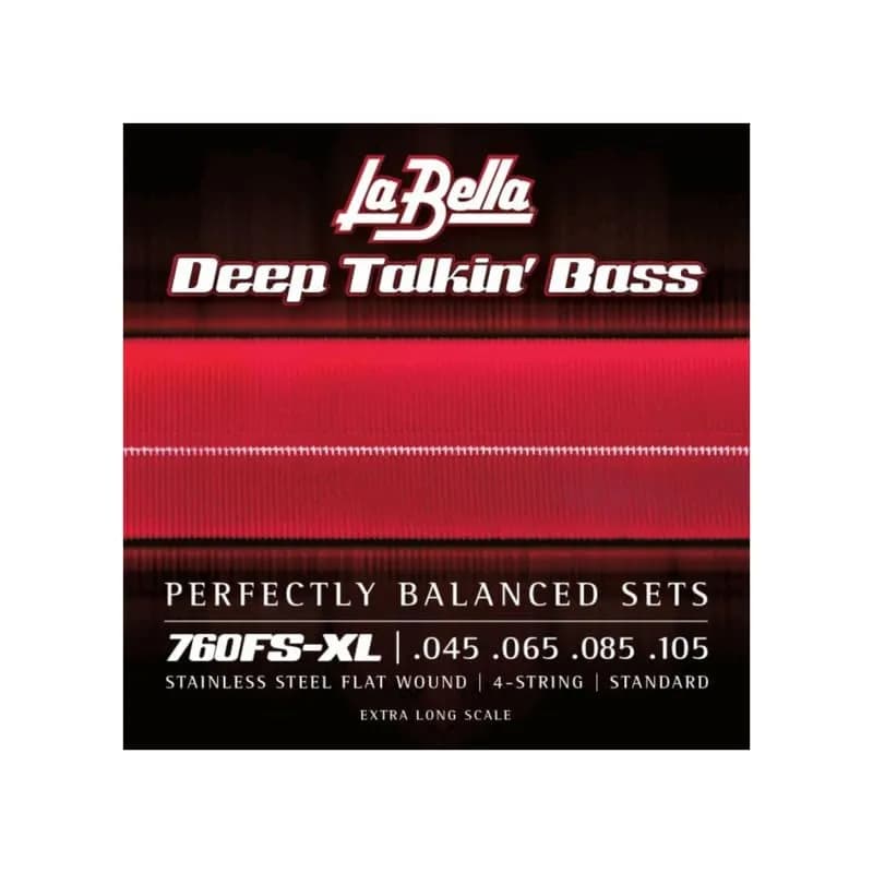 La Bella 760FS Deep Talkin' Bass Flatwound Bass Strings - Extra Long Scale .045-.105 Stainless Steel thumbnail 3