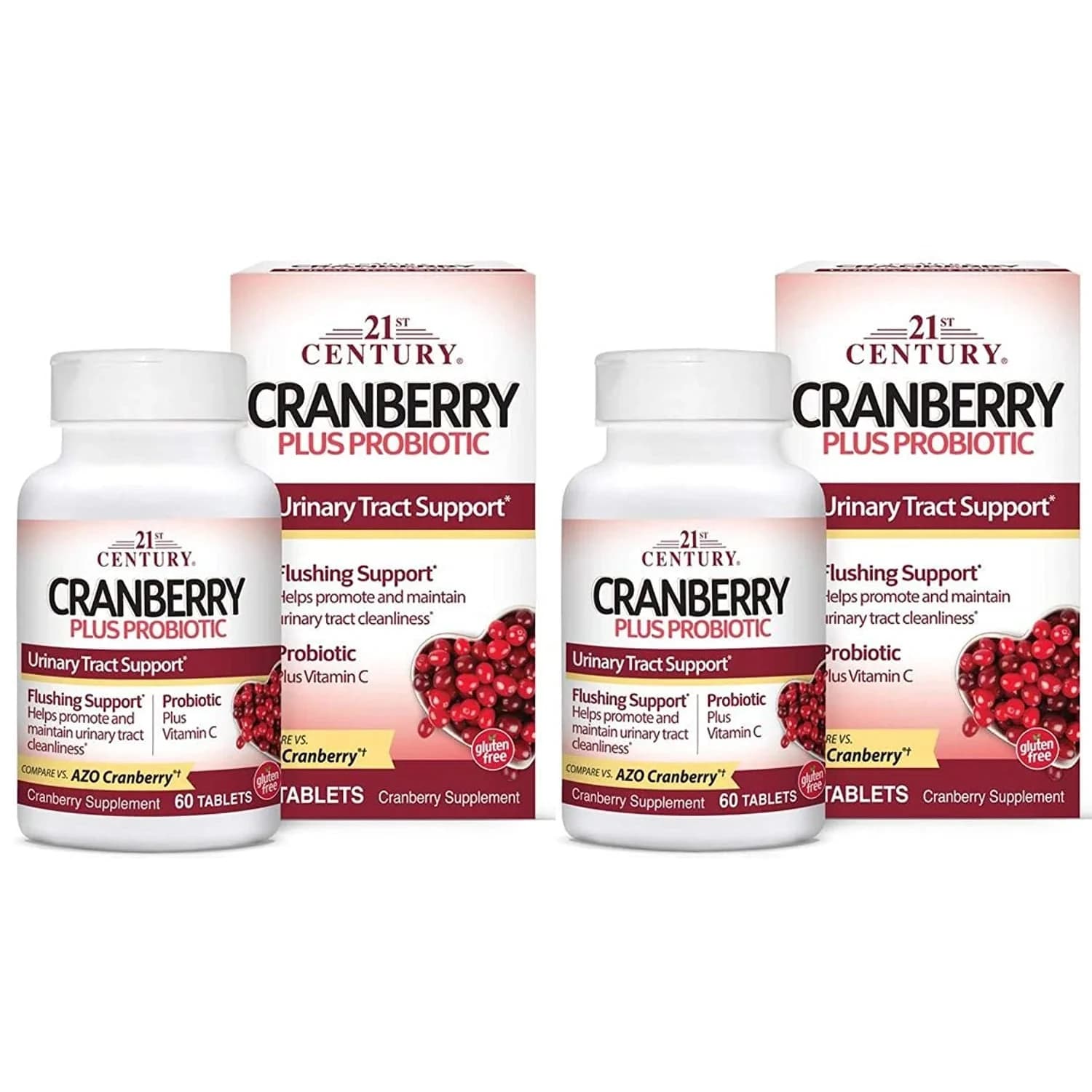 21st Century Cranberry Plus Probiotic Tablets 2 Count | Urinary Tract Support with Probiotics