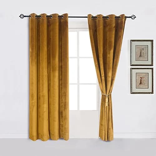 Cherry Home Velvet Curtain Panel Set (52 in x 84 in) | Heavy, Light-Blocking, Energy Efficient thumbnail 1