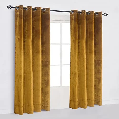 Cherry Home Velvet Curtain Panel Set (52 in x 84 in) | Heavy, Light-Blocking, Energy Efficient thumbnail 2