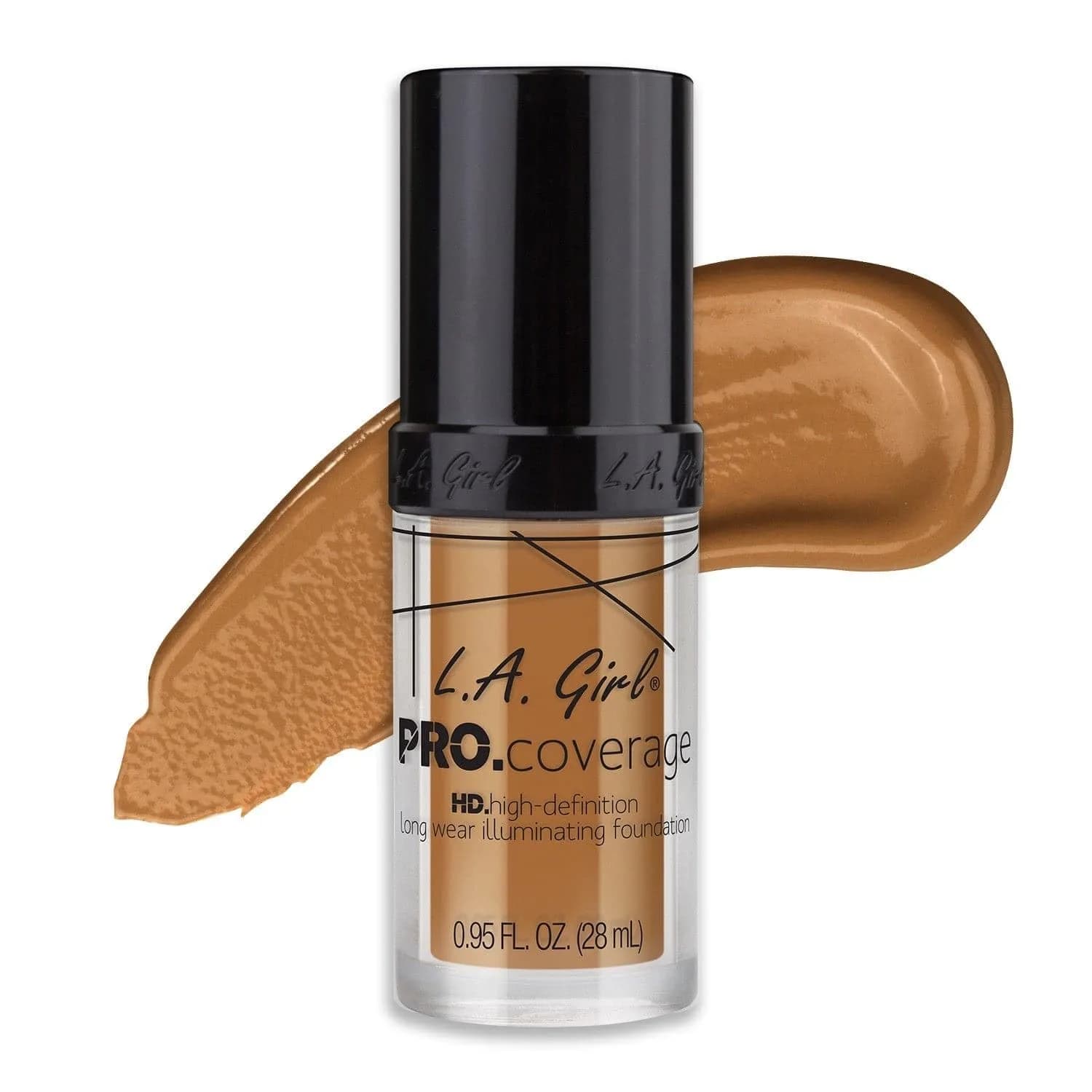 L.A. Girl Pro Coverage Liquid Foundation, Bronze, 0.95 Fl Oz | Buildable, Hydrating, Flawless Finish - main product image