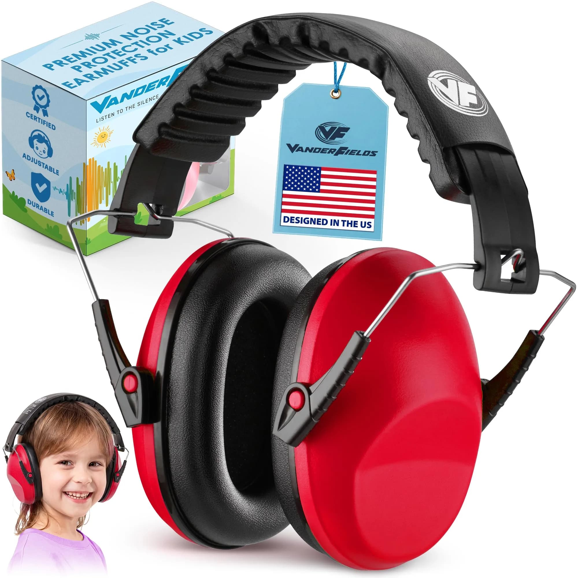 Vanderfields Kids Noise Canceling Headphones - Red Nomad - 240g (8.5 oz) - main product image