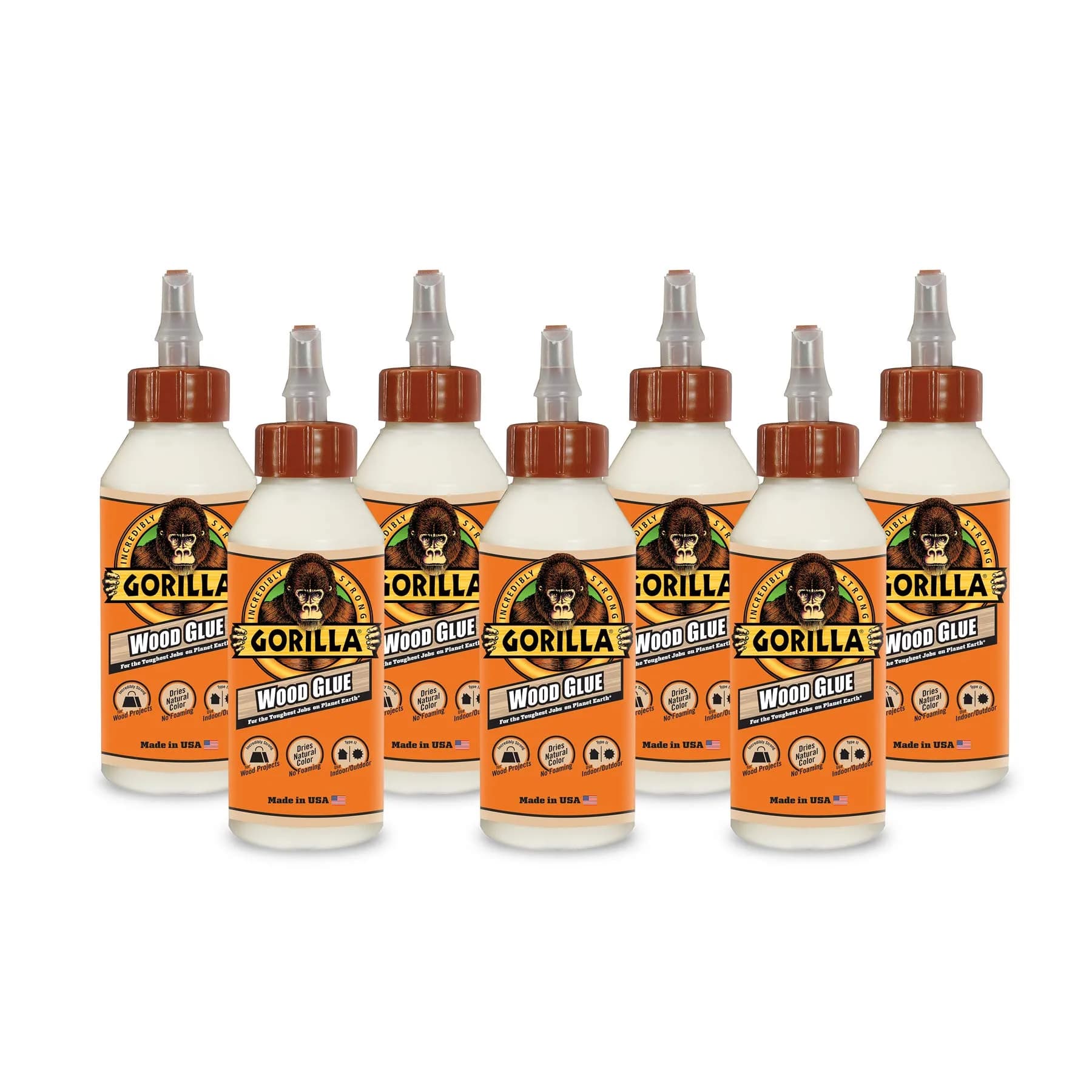 Gorilla Wood Glue, Fast Clamp, Water Resistant PVA, 236.6ml (8 fl oz) | Bonds Wood for Indoor & Outdoor Projects — 8 Ounce
