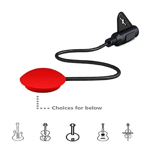 Imelod MD-20 Piezo Contact Microphone Pickup for Guitar Ukulele Violin Cello Banjo Mandolin etc (Red, 1/4" Jack) thumbnail 5