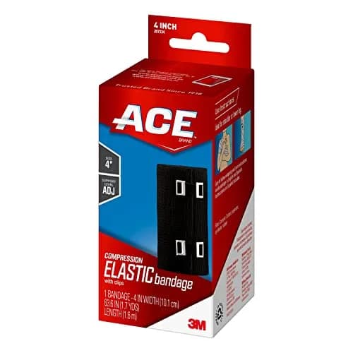 ACE 4 Inch Elastic Bandage with Clips | Support for Muscles & Joints, Black, 1 Count thumbnail 3