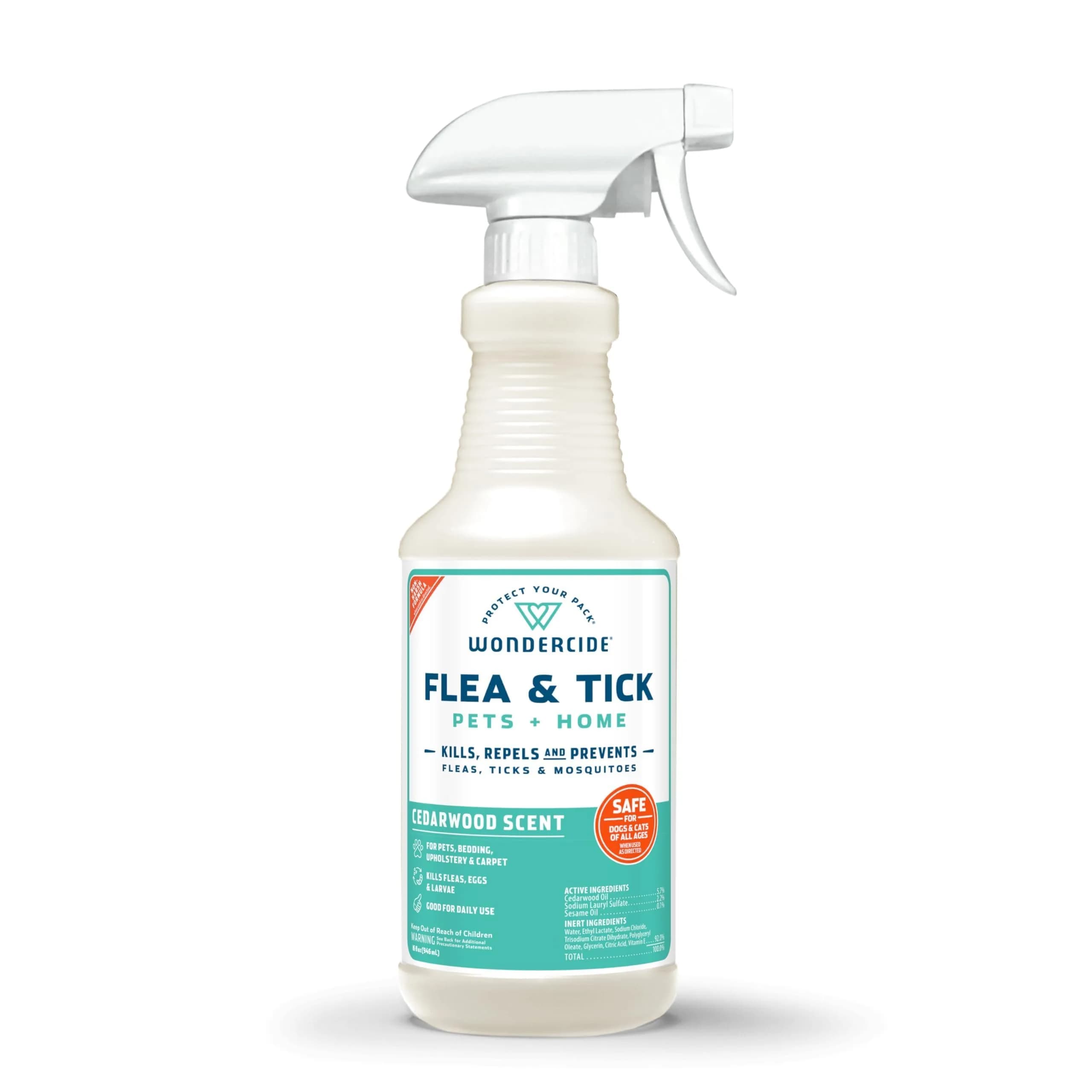 Wondercide Flea Tick & Mosquito Spray for Pets & Home - Rosemary 16 fl oz | Natural Plant Powered Pest Control — Cedarwood / 16 Fl Oz