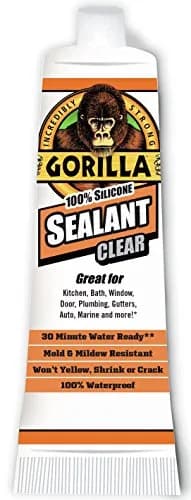 Gorilla Waterproof Caulk & Seal Silicone Sealant, Clear 2.8oz (79g) Squeeze Tube | Pack of 6 thumbnail 2