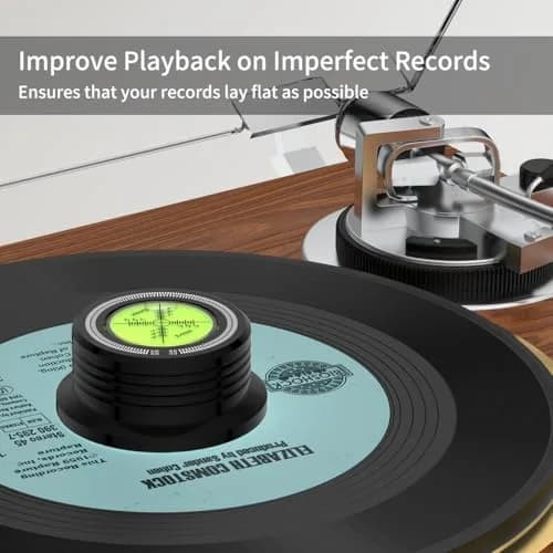 Viborg LP528B Record Weight 280g (9.9 oz) | Black HiFi 3-in-1 Vinyl Clamp with Bubble Level thumbnail 5