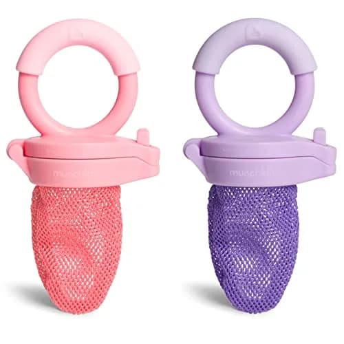 Munchkin Baby Feeder 2 Pack Coral/Purple | Choke Reduction for Fresh Food Introduction thumbnail 1