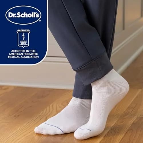 Dr. Scholl's Men's Diabetic & Circulatory Cushioned Socks | APMA Accepted, Non-Binding, Moisture-Wicking, Supportive Comfort (70-120 chars) thumbnail 8