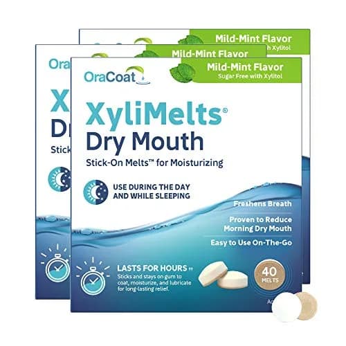 Oracoat XyliMelts for Dry Mouth Relief with Xylitol 40 Ct - 3 Pk, Mild Mint | Long-Lasting Moisturizer & Sugar-Free Relief thumbnail 1
