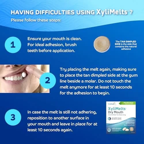 Oracoat XyliMelts for Dry Mouth Relief with Xylitol 40 Ct - 3 Pk, Mild Mint | Long-Lasting Moisturizer & Sugar-Free Relief thumbnail 4