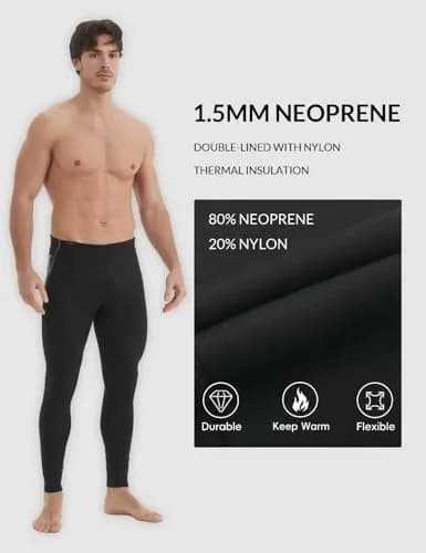 Lemorecn Wetsuit Pants Men 1.5mm Neoprene | Water Sports & Diving Gear (70-120c) thumbnail 3