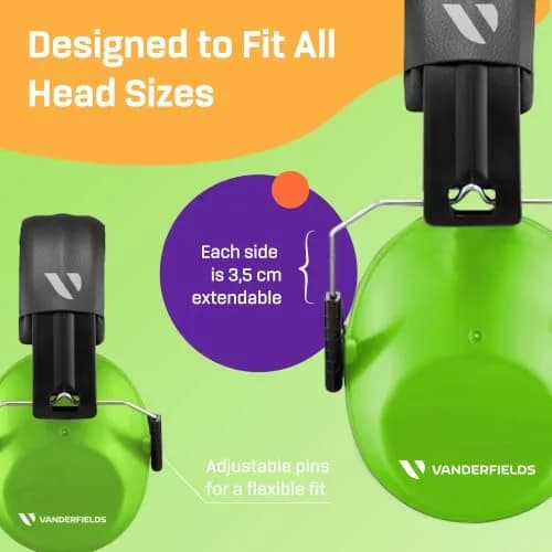 Vanderfields Kids Noise Canceling Headphones - Green Fields - 20 dB NRR (19 dB NRR / 24 dB SNR) thumbnail 13