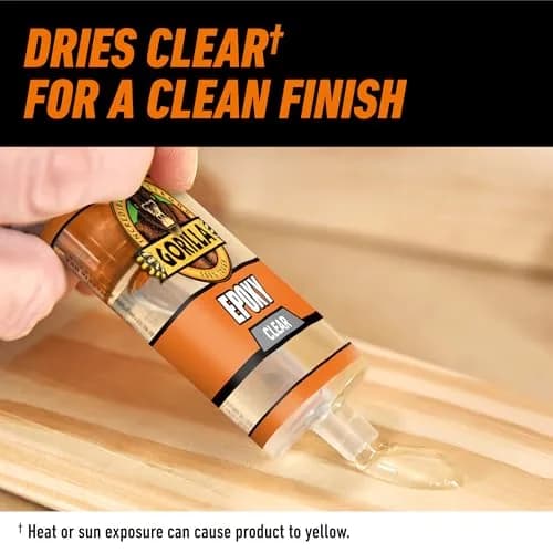 Gorilla 2 Part Epoxy Clear Bonding Adhesive 1.7 Fl Oz (2 Pack) | Strong Metal Repair thumbnail 6