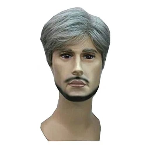 MELADY Fashion Casual Grey Short Straight Synthetic Wig for Men | Breathable & Easy to Use thumbnail 2