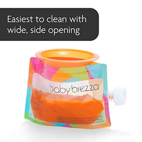 Baby Brezza Reusable Baby Food Storage Pouches, 10 Pack, 7oz | Leak-Proof, Food-Grade Plastic, Freezer & Dishwasher Safe thumbnail 4
