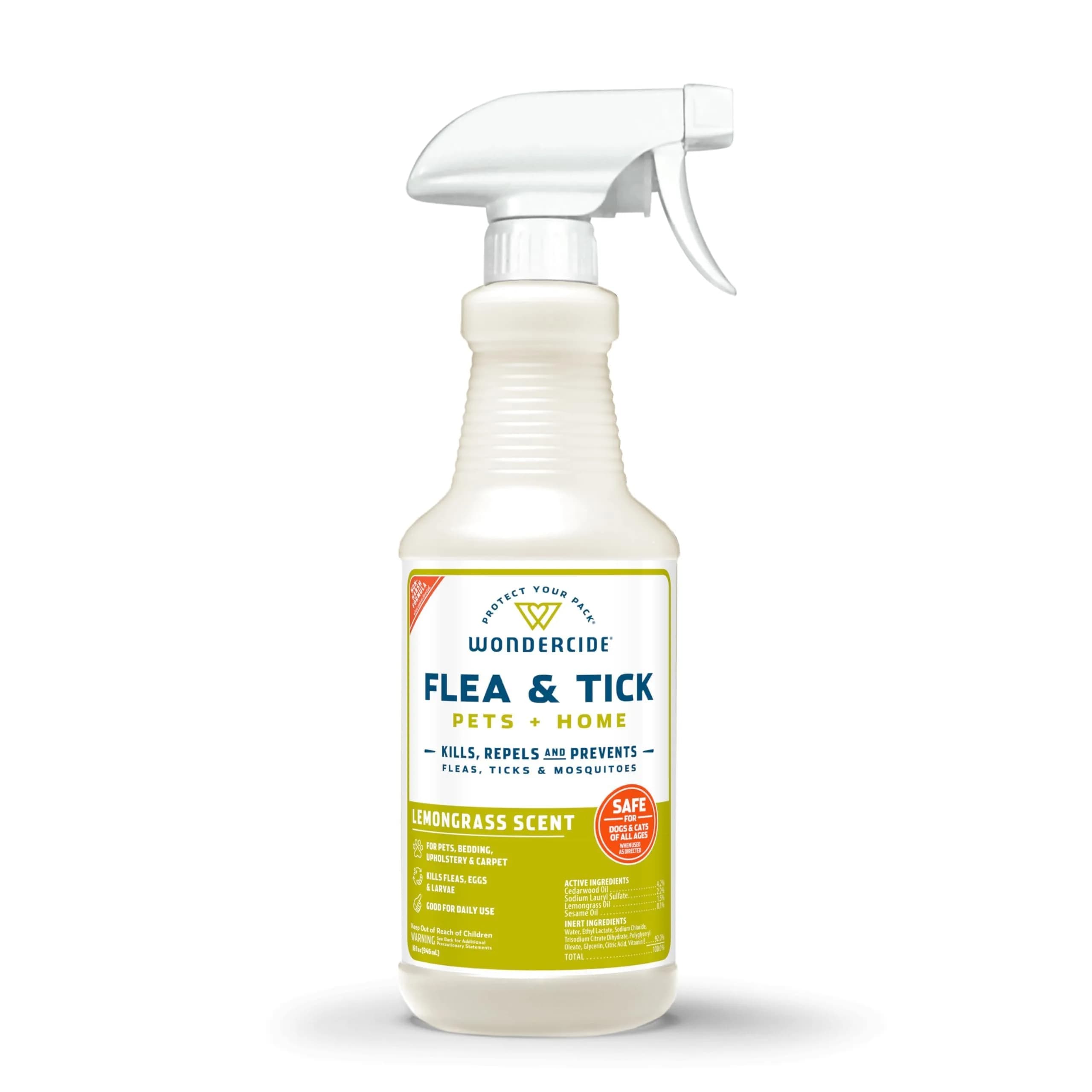 Wondercide Flea Tick & Mosquito Spray for Pets & Home - Rosemary 16 fl oz | Natural Plant Powered Pest Control — Lemongrass