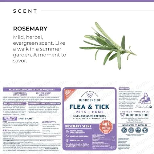 Wondercide Flea Tick & Mosquito Spray for Pets & Home - Rosemary 16 fl oz | Natural Plant Powered Pest Control thumbnail 6