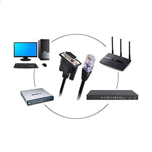 LFHUKEJI RJ45 to DB9 Serial Console Cable 2.99 m (9.8 Ft) | Connects Routers & Switches thumbnail 6