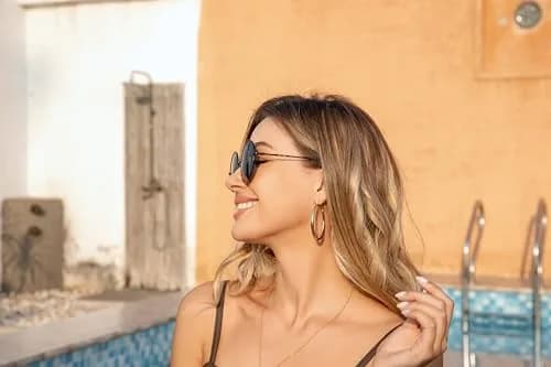 GEELOOK Round Sunglasses for Women Men Oversized Circle Mirrored Hippie Hipster Polarized Metal Frame, Black Matte Frame/Black Lens thumbnail 7