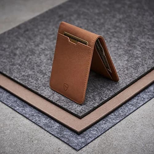 Vaultskin Manhattan Slim Leather Bifold RFID Wallet for Men (Cognac) | RFID Blocking Security for Cards & Bills thumbnail 8