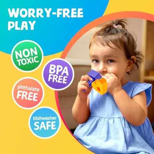 Skoolzy Peg Board Set Shapes Montessori 38 Pc Plastic 22.3cm (8.7in) | Educational STEM Learning Toy for Ages 2+ thumbnail 6
