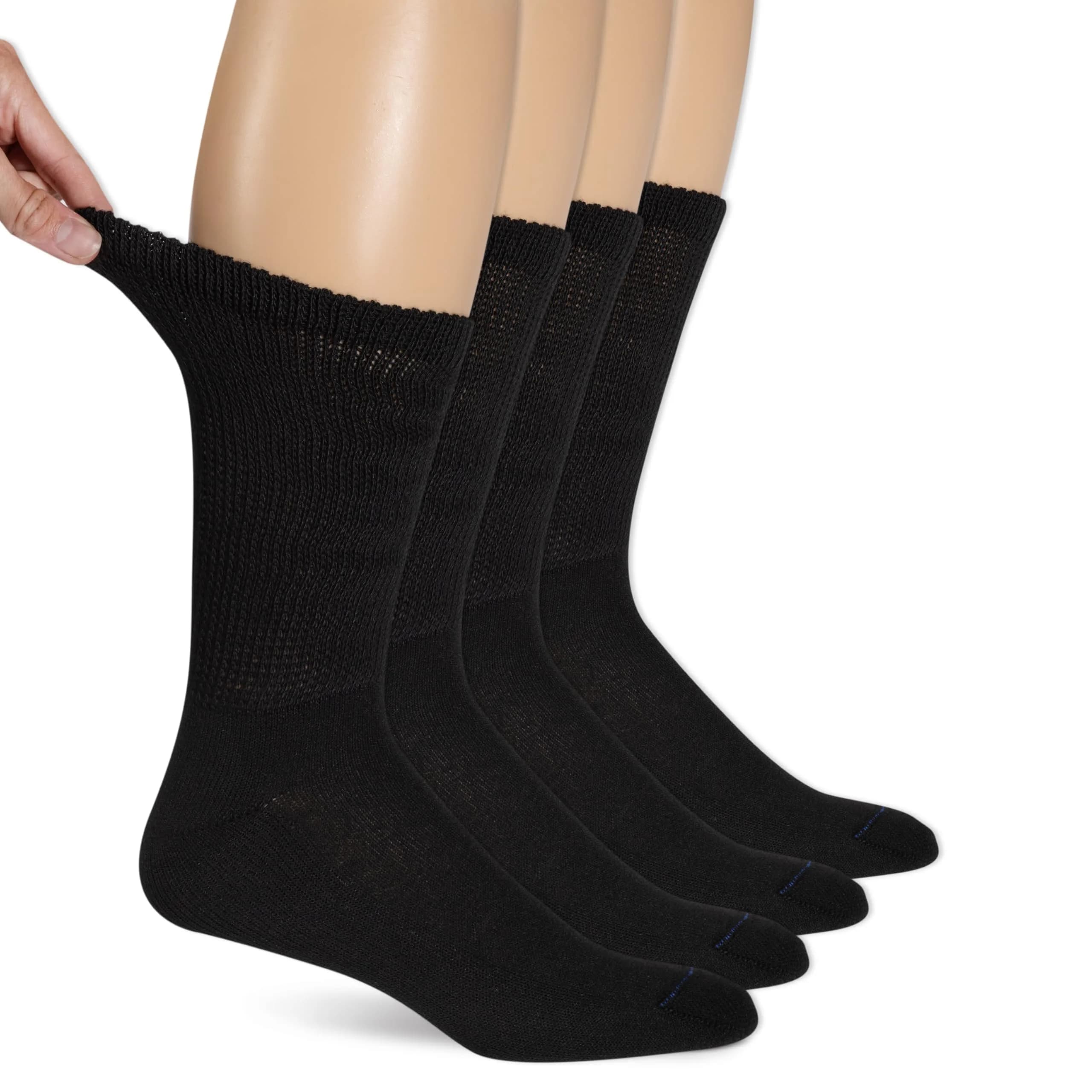 Dr. Scholl's Men's Diabetic & Circulatory Crew Socks (4 Pairs, Shoe Size 7-12) | APMA Accepted for Foot Health