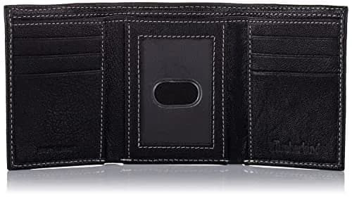 Timberland Men's Genuine Leather RFID Blocking Trifold Wallet Black | 3-inch (7.62 cm) Length thumbnail 4