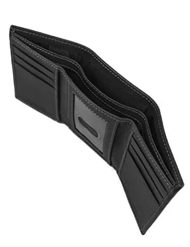 Timberland Men's Genuine Leather RFID Blocking Trifold Wallet Black | 3-inch (7.62 cm) Length thumbnail 6