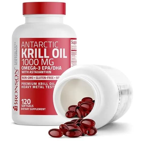 Bronson Antarctic Krill Oil 1000 mg with Omega-3s, 120 Softgels | Pure Antarctic Krill Oil for Heart & Eye Health thumbnail 6