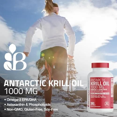 Bronson Antarctic Krill Oil 1000 mg with Omega-3s, 120 Softgels | Pure Antarctic Krill Oil for Heart & Eye Health thumbnail 3