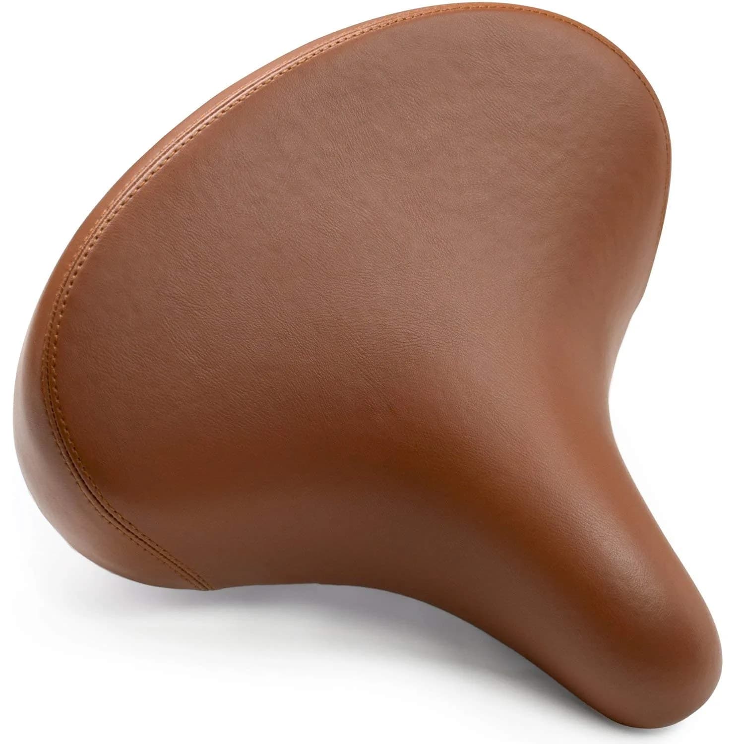 Bikeroo Wide Cruiser Saddle Black 25.9 cm (10.2 in) | Comfort Seat for Upright Riding — Vintage Brown / Faux Leather