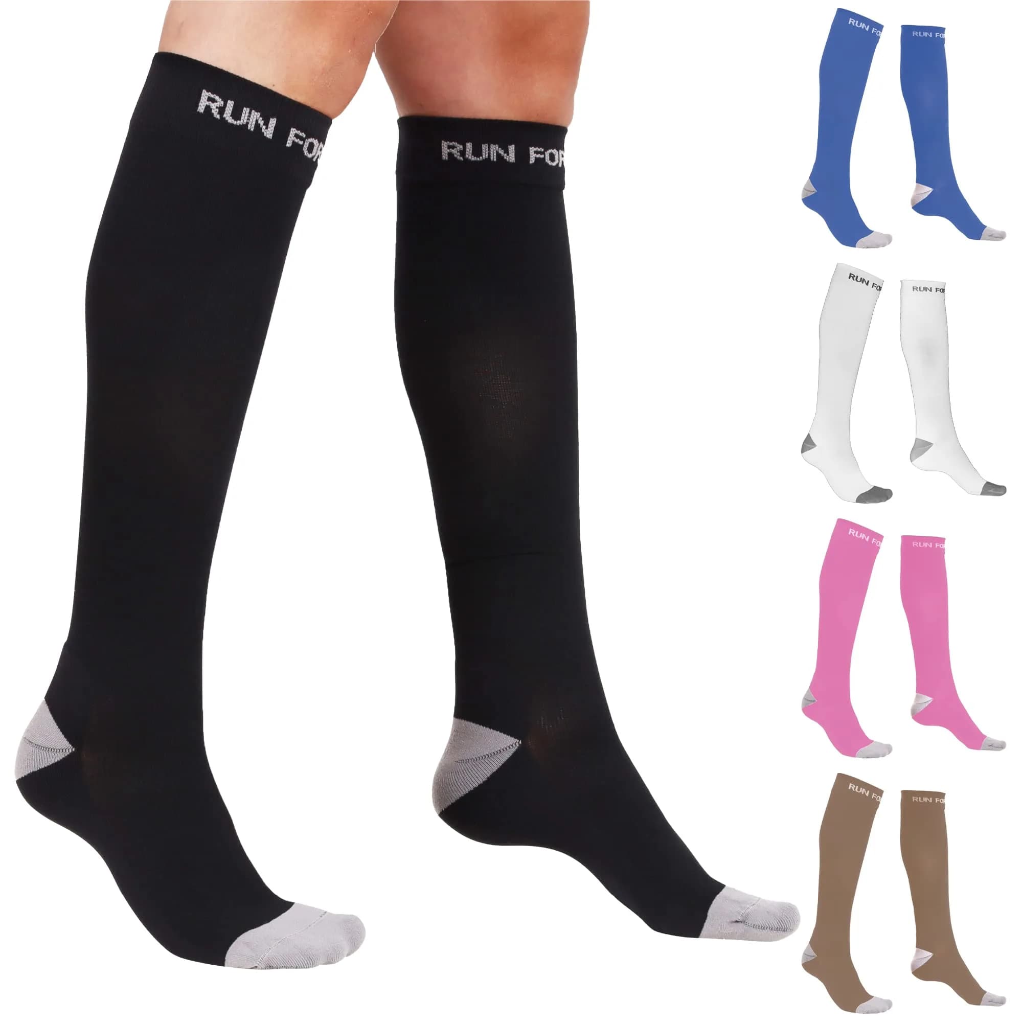 Run Forever Compression Socks for Men & Women | 20-30mmHg Support for Active Lifestyle - main product image