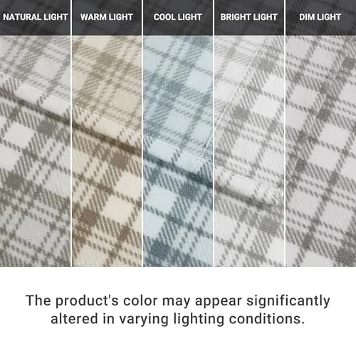 True North by Sleep Philosophy Grey Plaid Micro Fleece 3-Piece Twin Bed Sheet Set | Cozy Warmth for All Seasons thumbnail 8