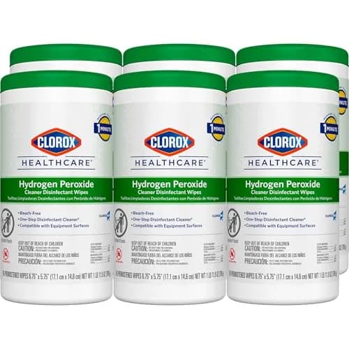 Clorox Healthcare Hydrogen Peroxide Disinfecting Wipes 1395 Count (Pack of 9) | EPA Registered Kills C. auris & MRSA thumbnail 1