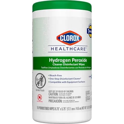 Clorox Healthcare Hydrogen Peroxide Disinfecting Wipes 1395 Count (Pack of 9) | EPA Registered Kills C. auris & MRSA thumbnail 7