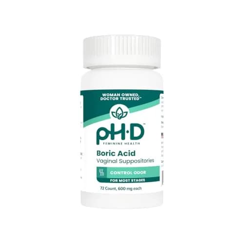 pH-D Feminine Health Support 600 mg Boric Acid Suppositories | Safe Vaginal Odor Relief for Women thumbnail 1