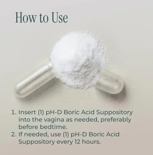 pH-D Feminine Health Support 600 mg Boric Acid Suppositories | Safe Vaginal Odor Relief for Women thumbnail 5