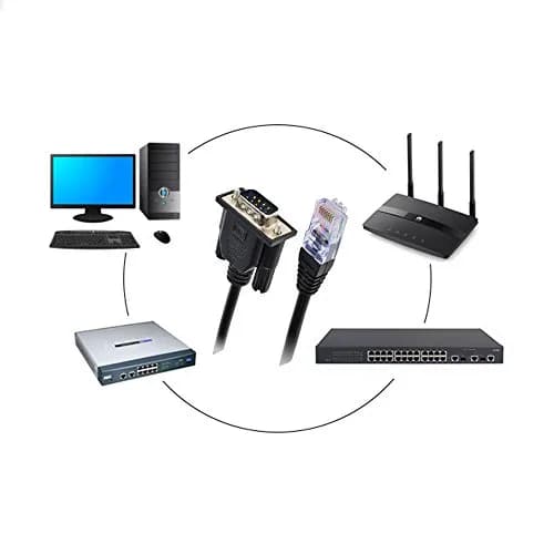 LFHUKEJI RJ45 to RS232 DB9 Serial Console Cable 1m (3.3ft) | Connects Routers & Switches thumbnail 3
