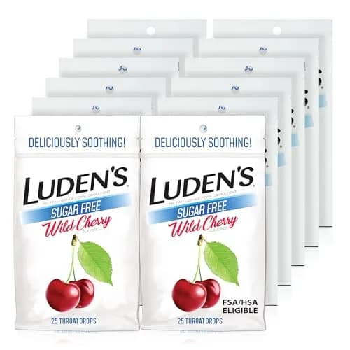Luden's Sugar-Free Wild Cherry Throat Drops 25 Count | Soothing Relief for Dry Throat & Cough thumbnail 1