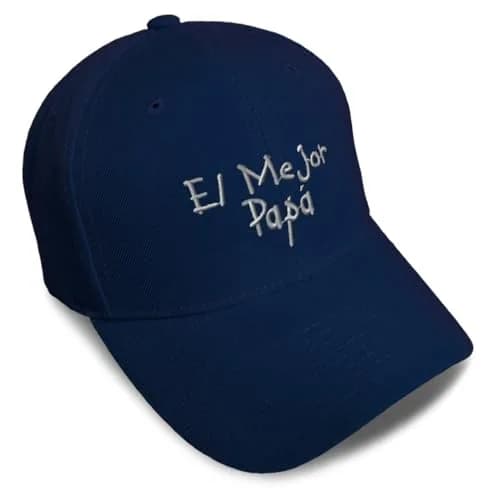 Speedy Pros Baseball Cap for Men & Women | Embroidered 'El Mejor Papa Ever' | Navy Acrylic One Size thumbnail 1